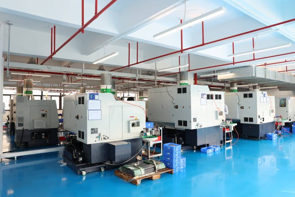 CNC machining equipment producing custom screws and blots