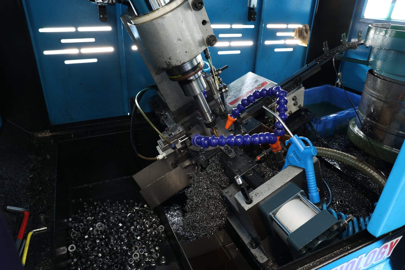 CNC machining equipment in a China custom nuts factory